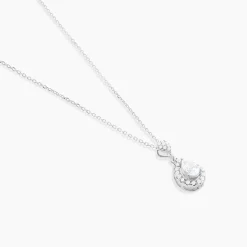 Collier Or Blanc Uxellus Oxyde De Zirconium