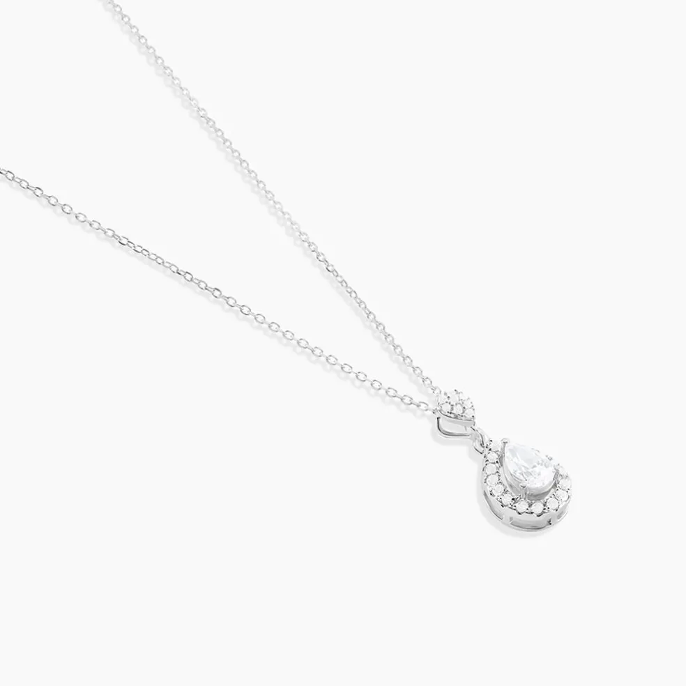 Collier Or Blanc Uxellus Oxyde De Zirconium