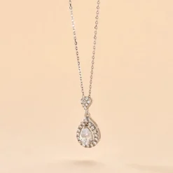 Collier Or Blanc Uxellus Oxyde De Zirconium