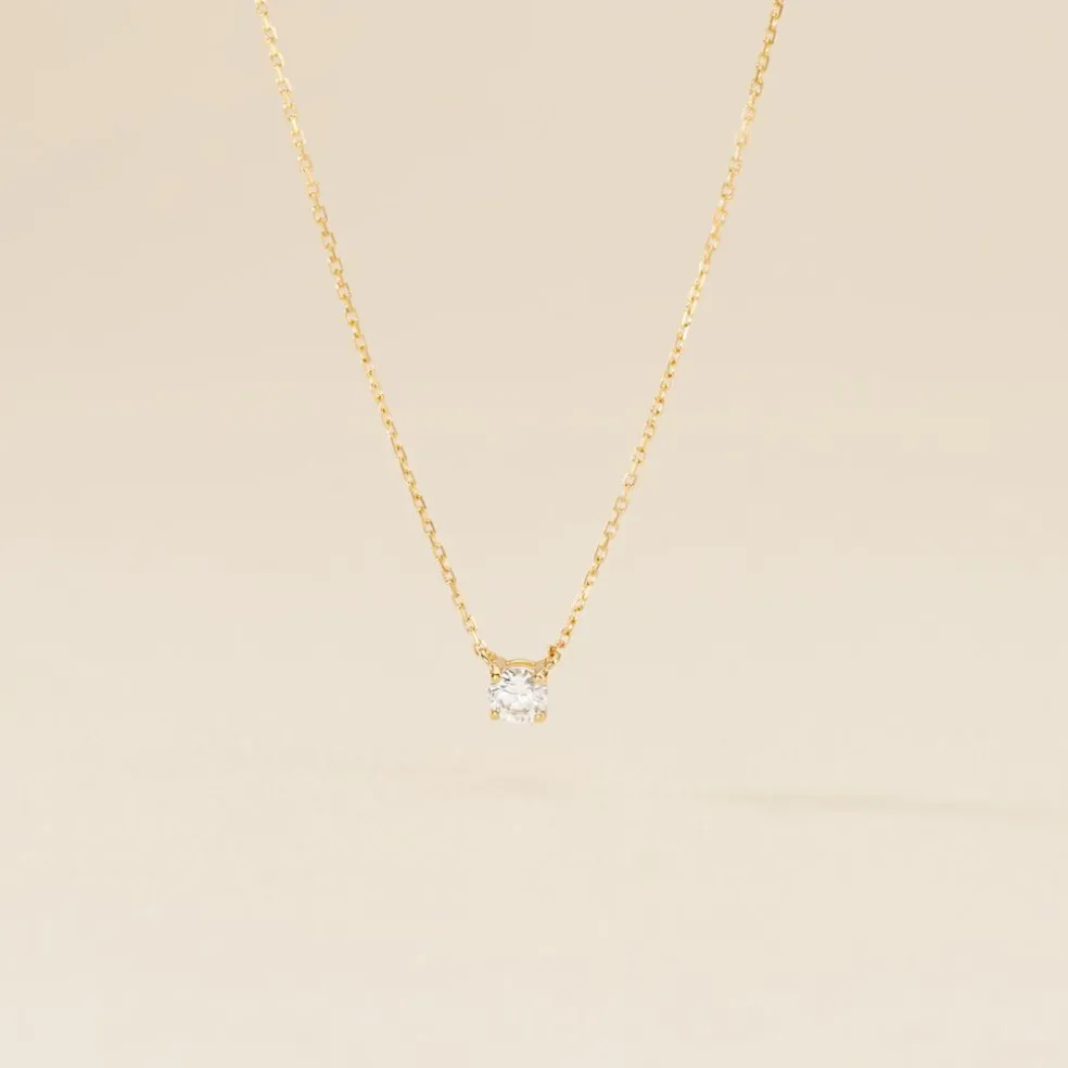 Collier Or Jaune Aphrodite Diamant Synthetique