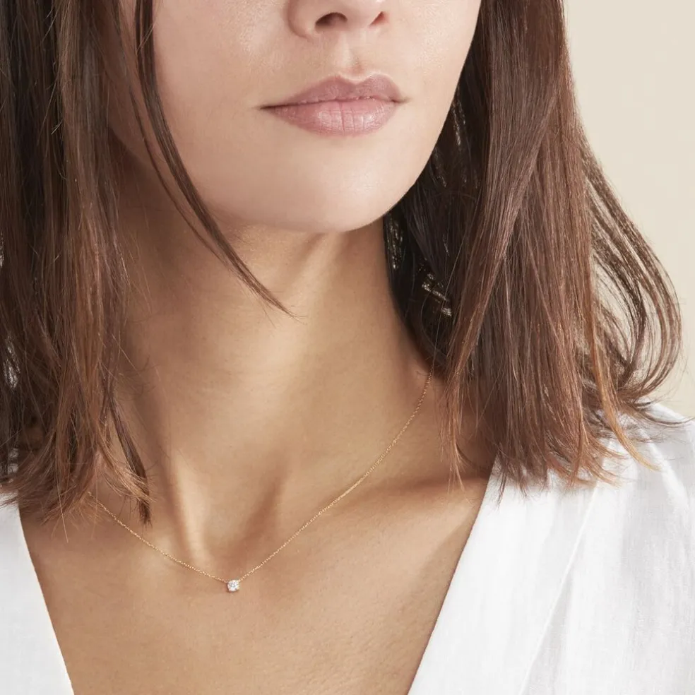 Collier Or Jaune Aphrodite Diamant Synthetique