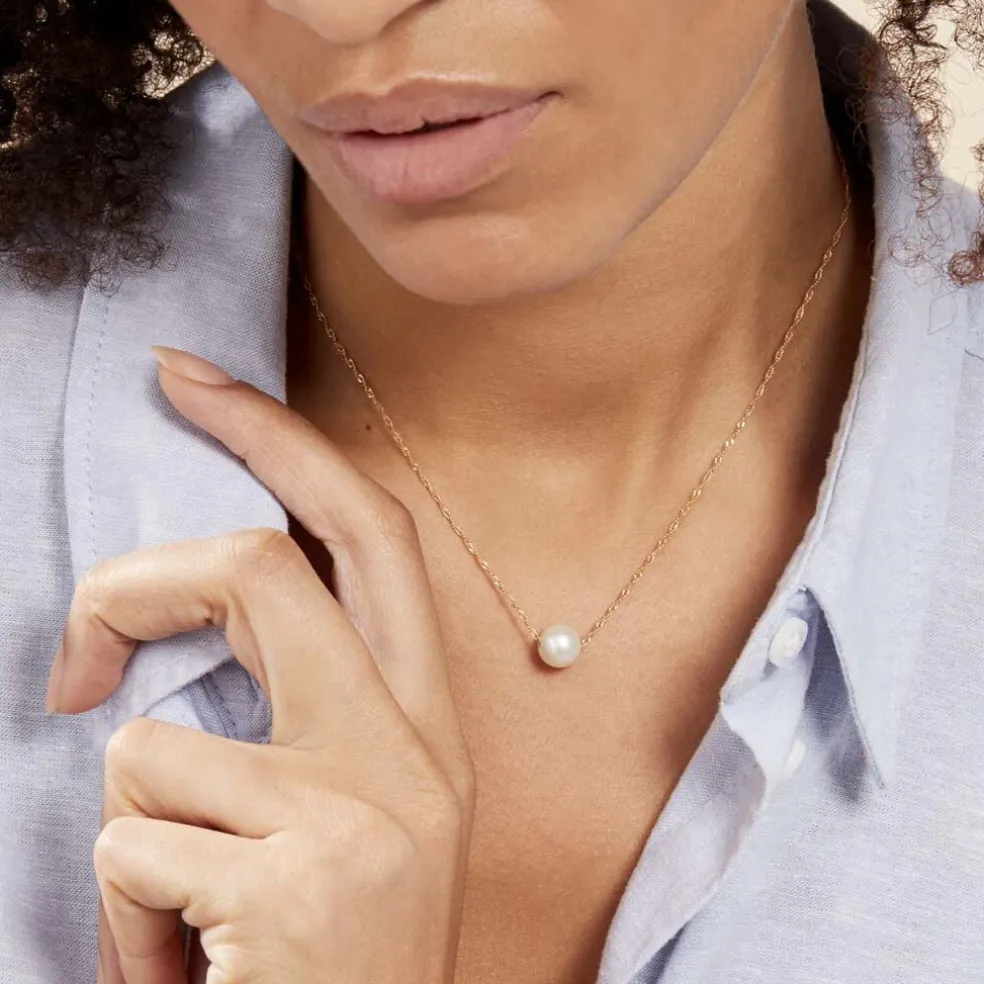 Collier Or Jaune Bibimo Perle De Culture