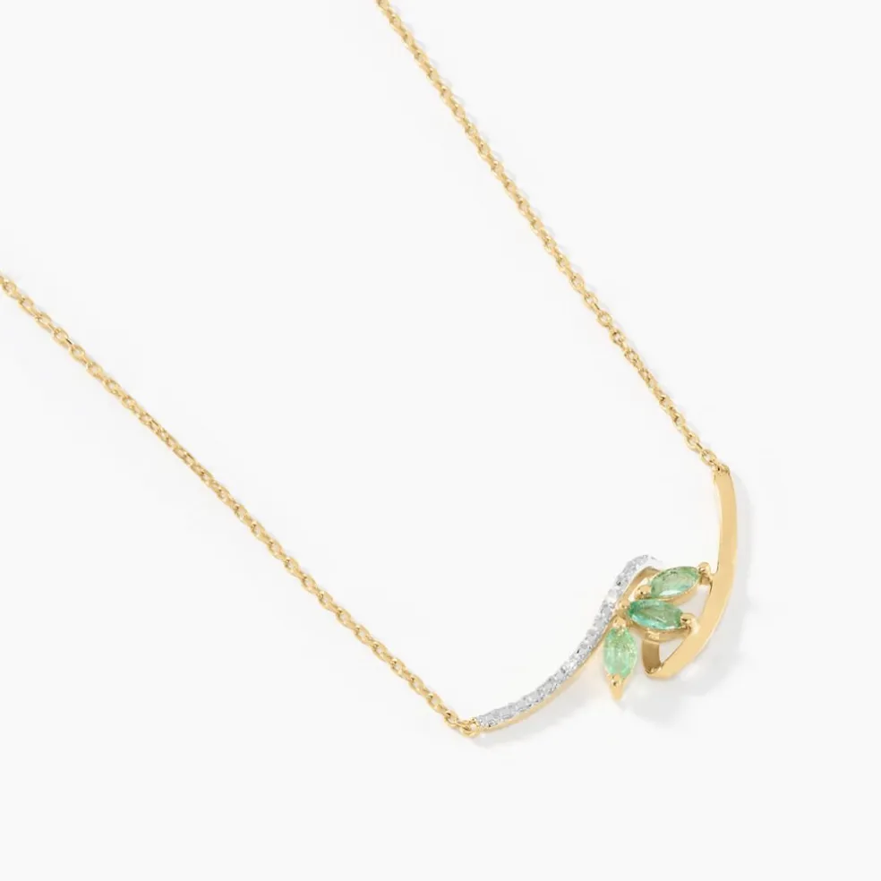 Collier Or Jaune Caetlin Emeraude Diamants