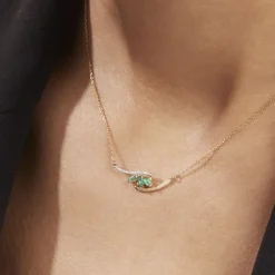 Collier Or Jaune Caetlin Emeraude Diamants