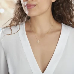 Collier Or Jaune Cagiris Oxydes Et Perle De Culture