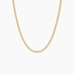 Collier Or Jaune Capucin Maille Marine