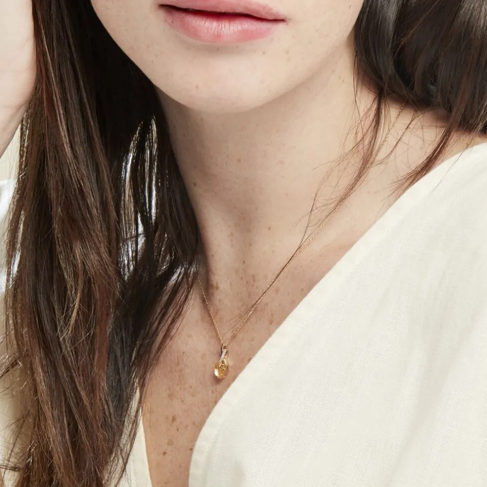 Collier Or Jaune Clothilde Citrine