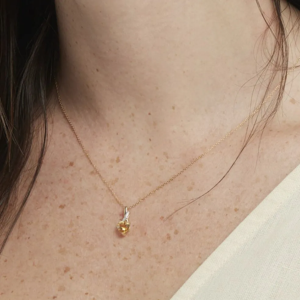 Collier Or Jaune Clothilde Citrine