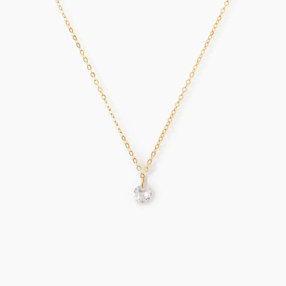 Collier Or Jaune Emilee Oxyde De Zirconium