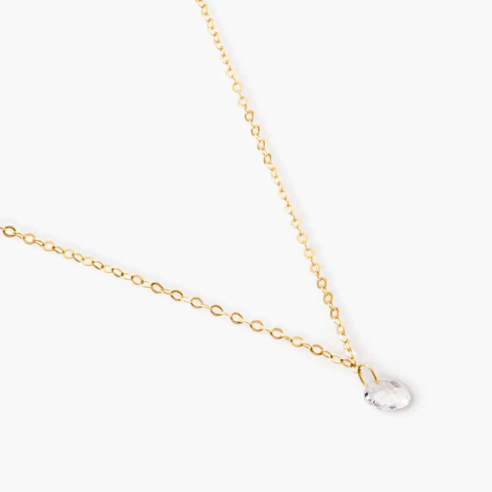 Collier Or Jaune Emilee Oxyde De Zirconium