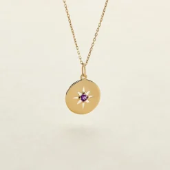 Collier Or Jaune Evening Star Amethyste