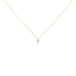 Collier Or Jaune Luminae Oxyde De Zirconium