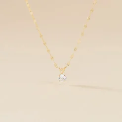 Collier Or Jaune Luminae Oxyde De Zirconium