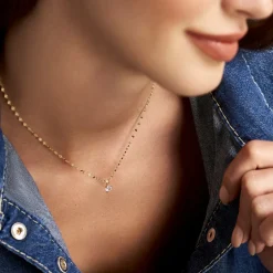 Collier Or Jaune Luminae Oxyde De Zirconium