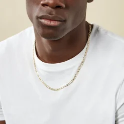 Collier Or Jaune Maille Alternée 1/3