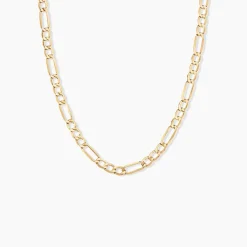 Collier Or Jaune Maille Alternée 1/3