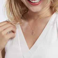 Collier Or Jaune Sagesse Topaze Oxydes De Zirconium