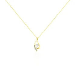 Collier Or Jaune Sagesse Oxydes De Zirconium