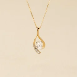 Collier Or Jaune Sagesse Oxydes De Zirconium