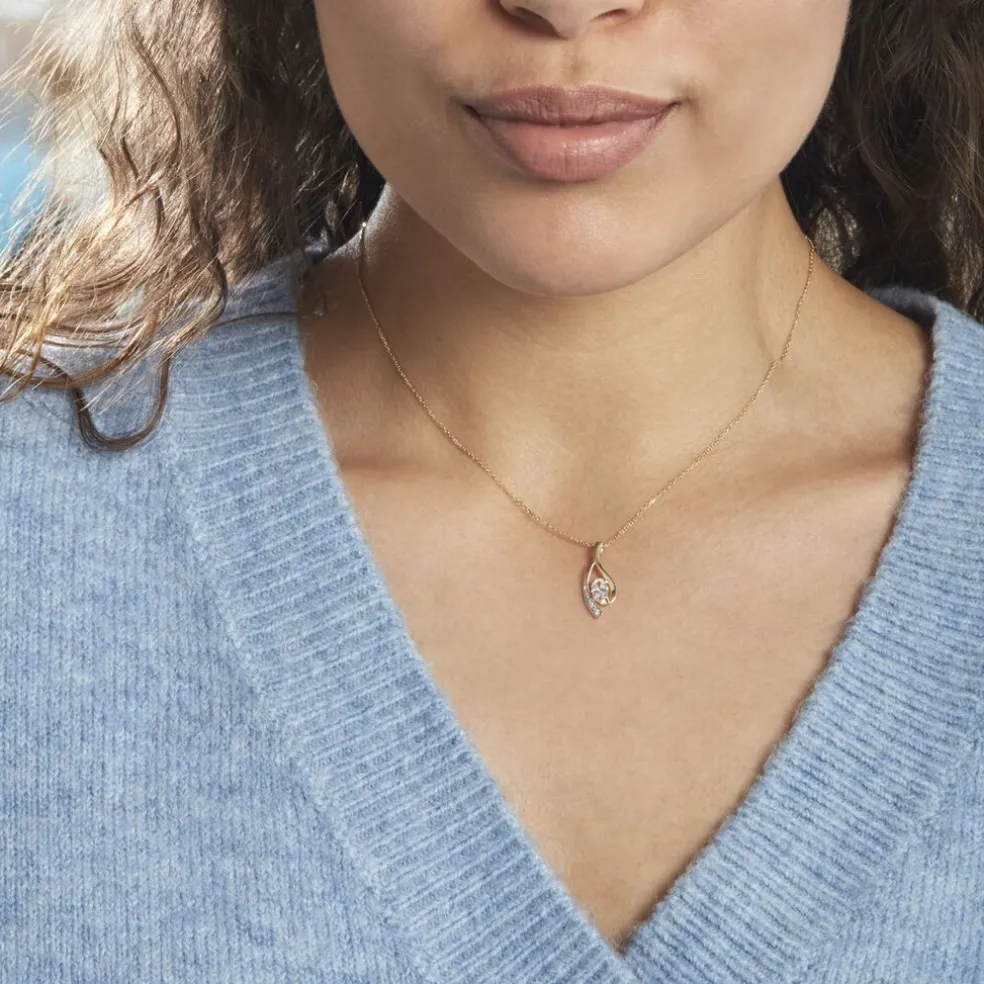 Collier Or Jaune Sagesse Oxydes De Zirconium