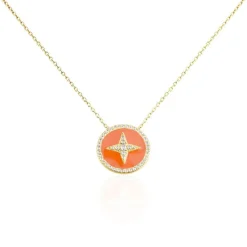 Collier Or Jaune Sweet Rosace Oxyde De Zirconium