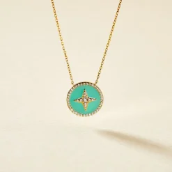 Collier Or Jaune Sweet Rosace Oxyde De Zirconium