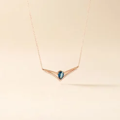 Collier Or Rose Gaelle Topaze Oxydes De Zirconium