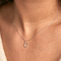 Collier Oran Or Blanc Diamant