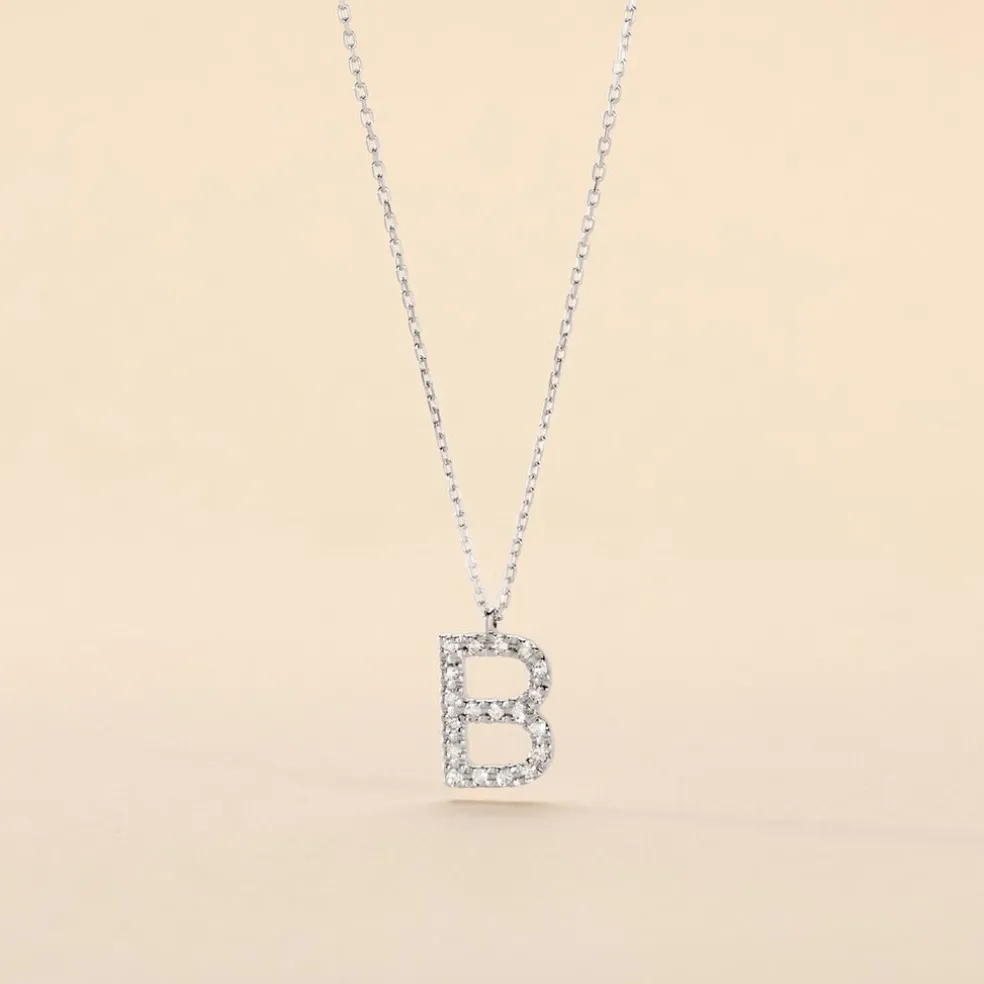 Collier Oran Or Blanc Diamant