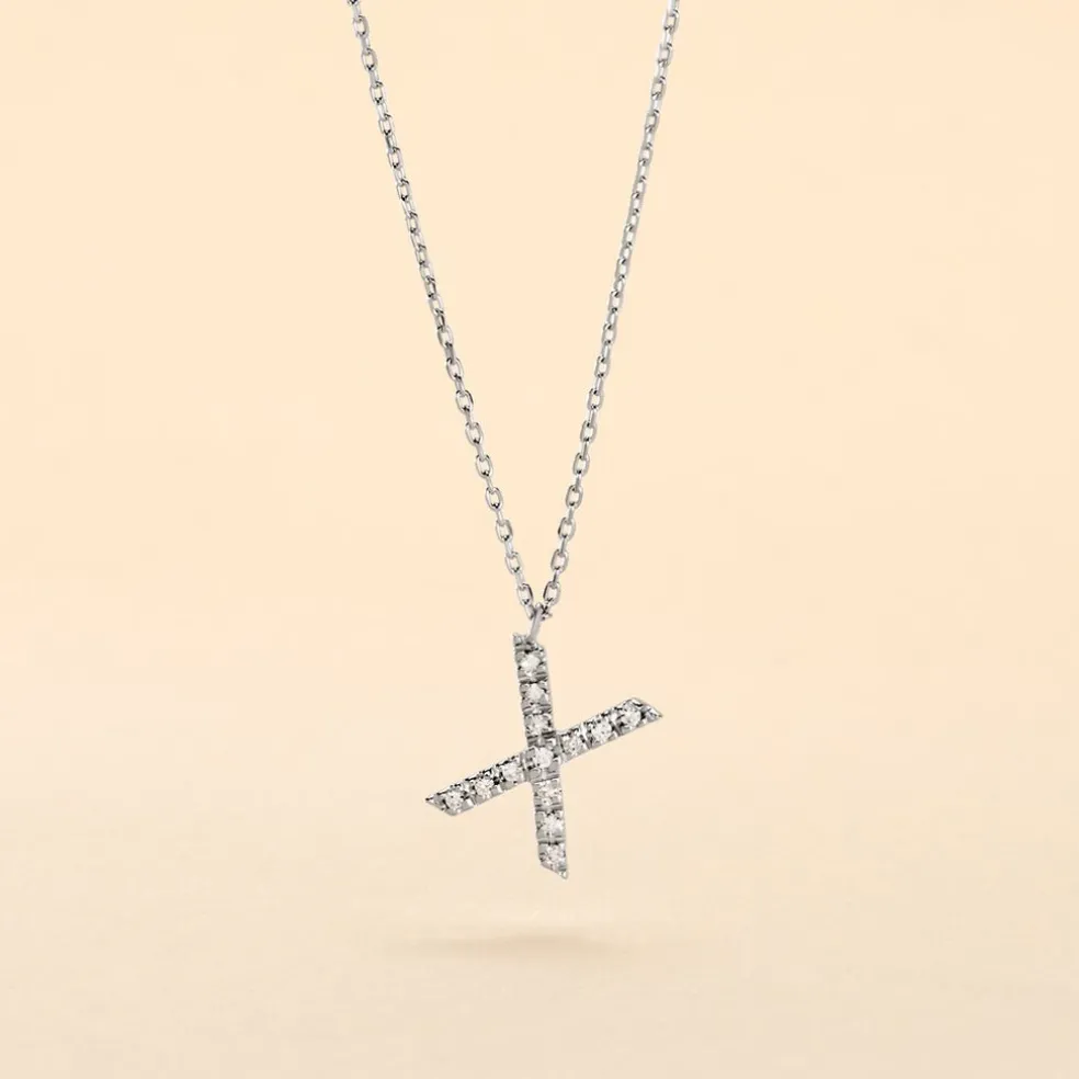 Collier Oran Or Blanc Diamant