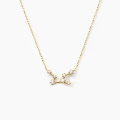 Collier Orion Or Jaune Oxyde De Zirconium