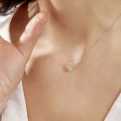 Collier Orphee Or Blanc Diamant