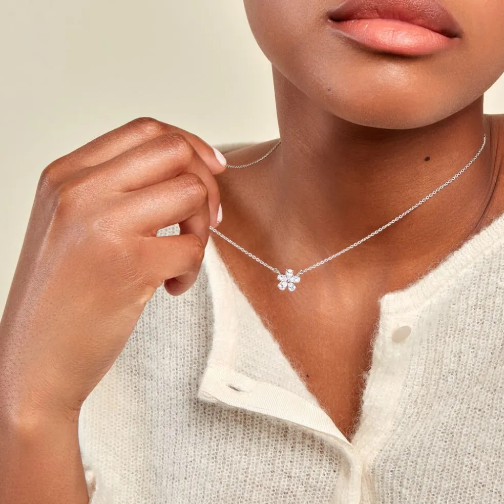 Collier Oskari Argent Blanc Oxyde De Zirconium