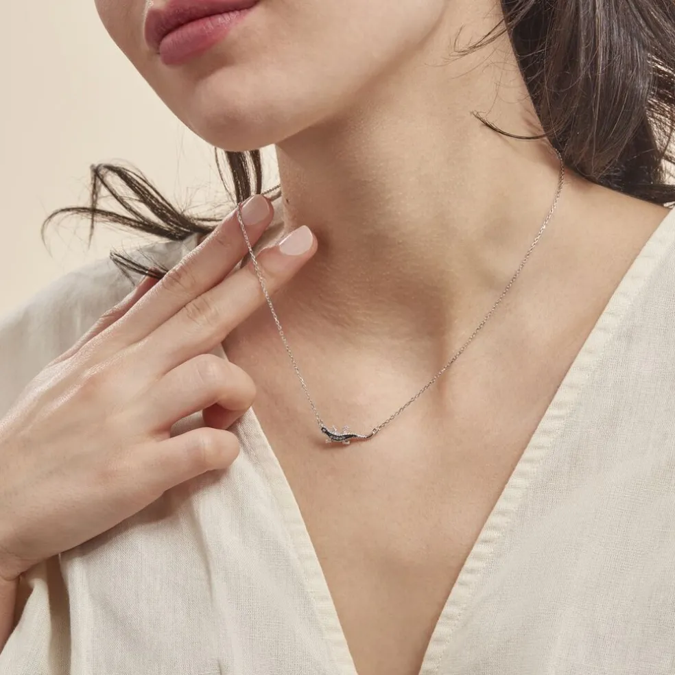 Collier Oya Argent Blanc Oxyde De Zirconium