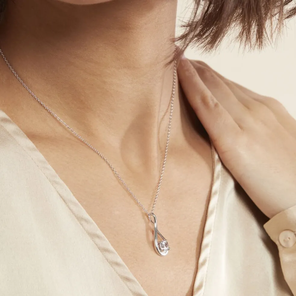 Collier Paloma Argent Blanc Oxyde De Zirconium