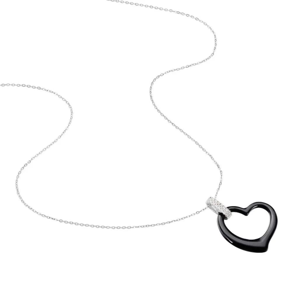 Collier Pam Argent Blanc Céramique Et Oxyde De Zirconium