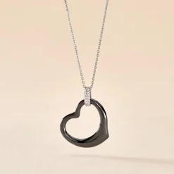 Collier Pam Argent Blanc Céramique Et Oxyde De Zirconium