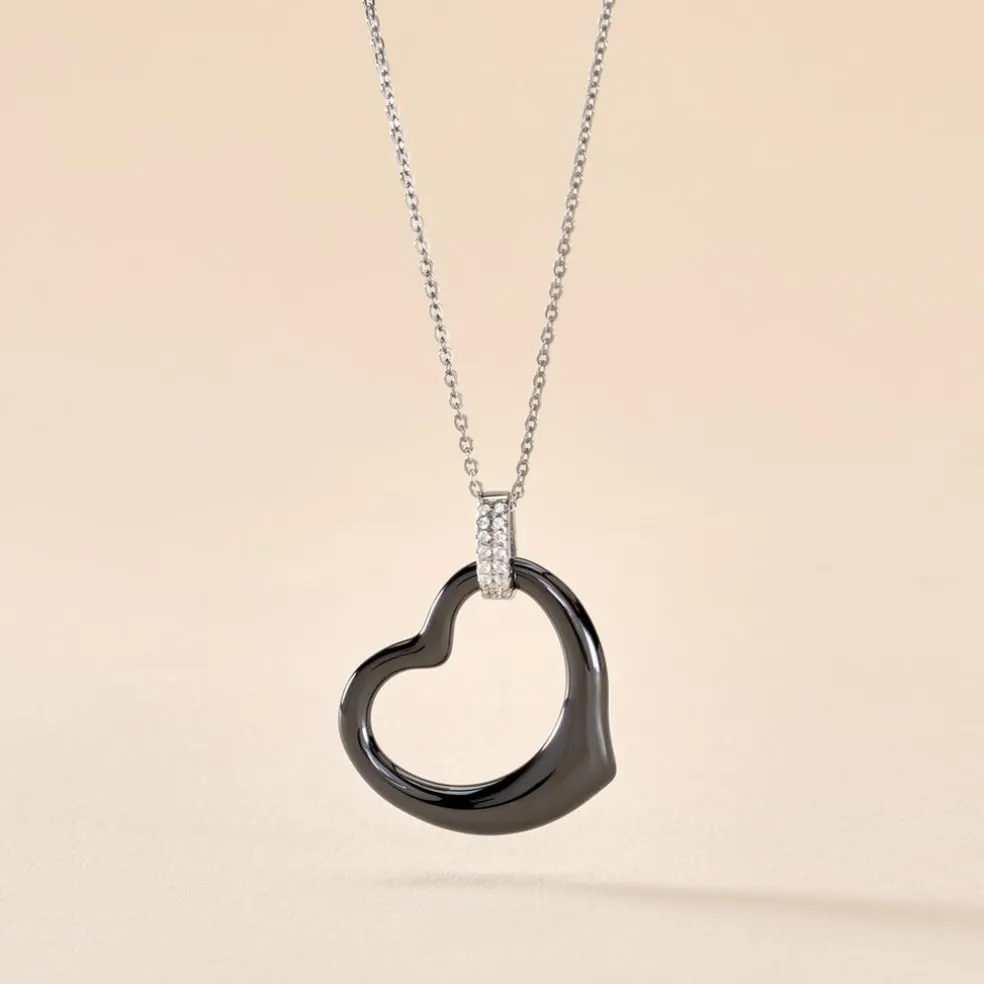 Collier Pam Argent Blanc Céramique Et Oxyde De Zirconium