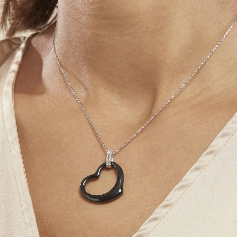Collier Pam Argent Blanc Céramique Et Oxyde De Zirconium