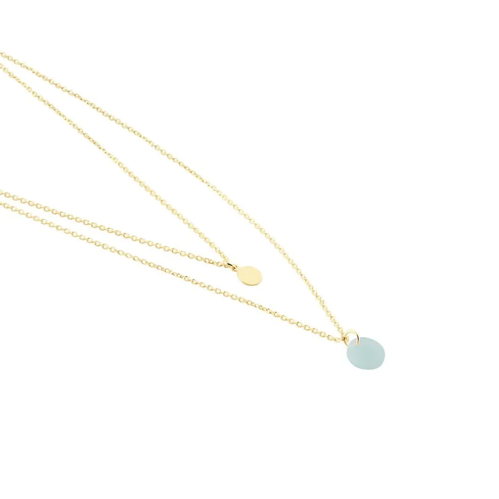 Collier Pampilles Colorées Or Jaune Amazonite