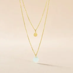 Collier Pampilles Colorées Or Jaune Amazonite