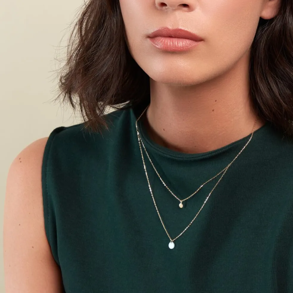 Collier Pampilles Colorées Or Jaune Amazonite