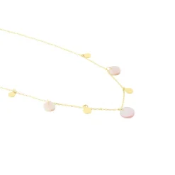 Collier Pampilles Colorées Or Jaune Nacre