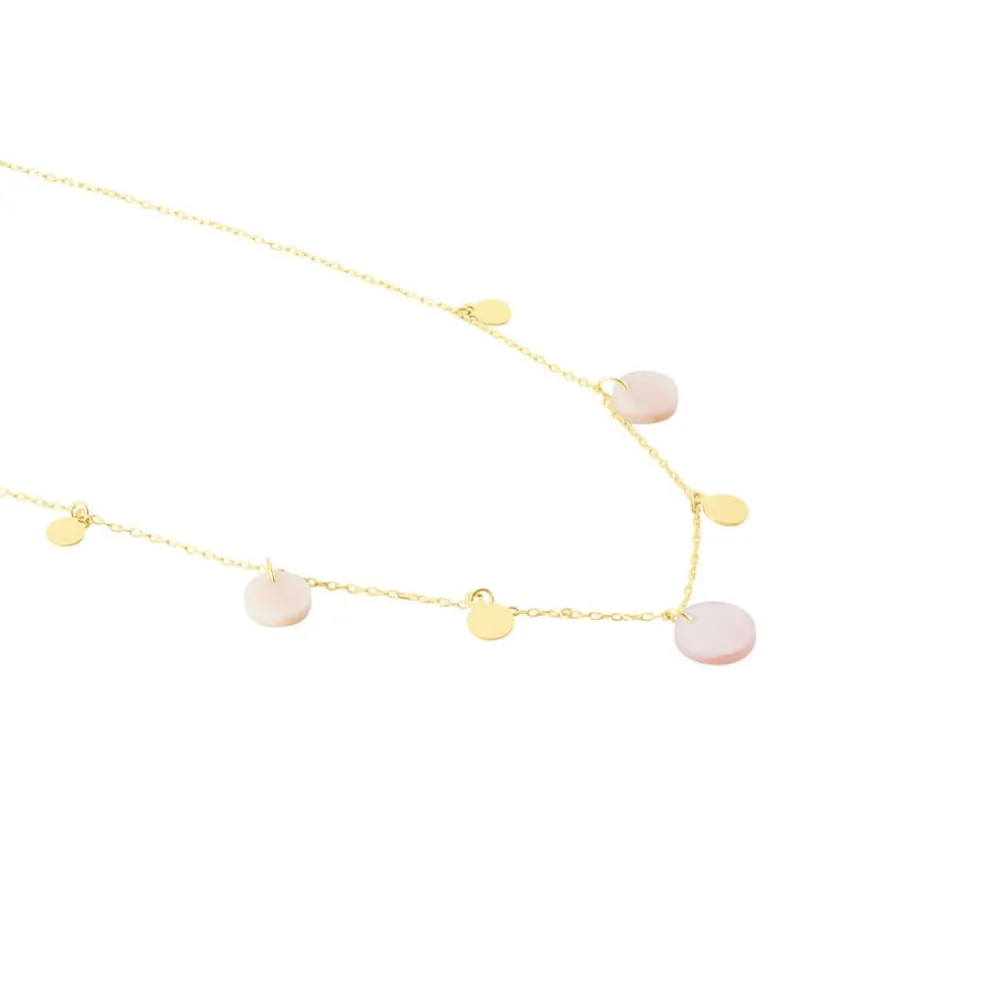 Collier Pampilles Colorées Or Jaune Nacre