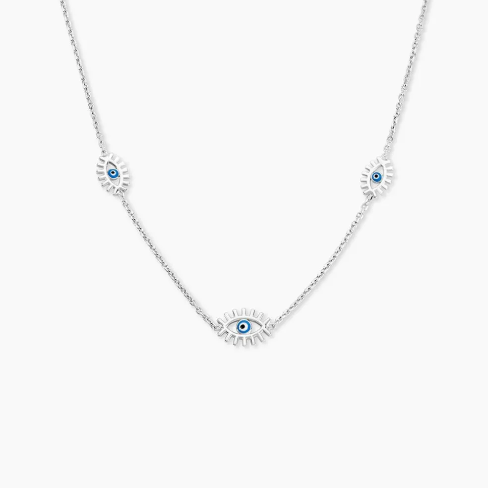 Collier Parad'eyes Argent Blanc