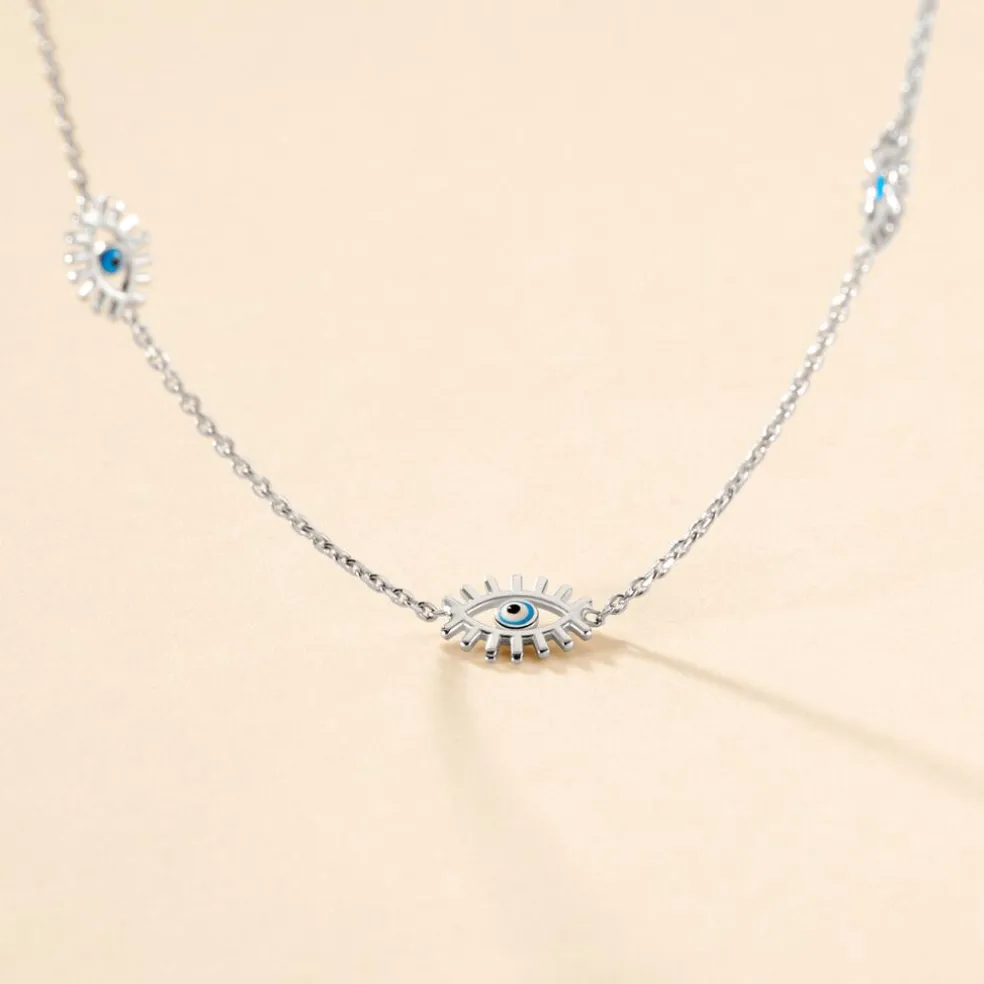 Collier Parad'eyes Argent Blanc