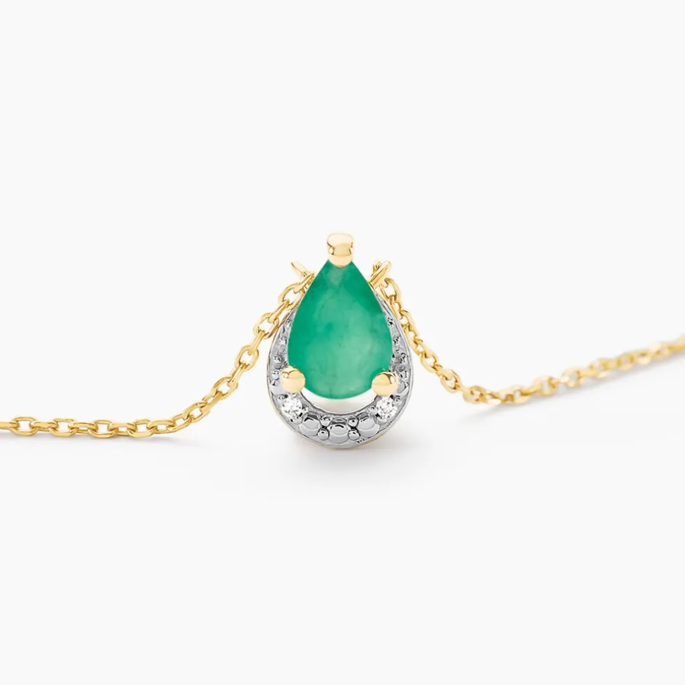 Collier Parry Or Jaune Emeraude Diamant
