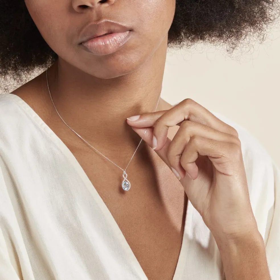 Collier Passion Or Blanc Topaze Et Oxyde De Zirconium