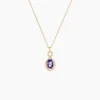 Collier Passion Or Jaune Amethyste Et Oxyde De Zirconium