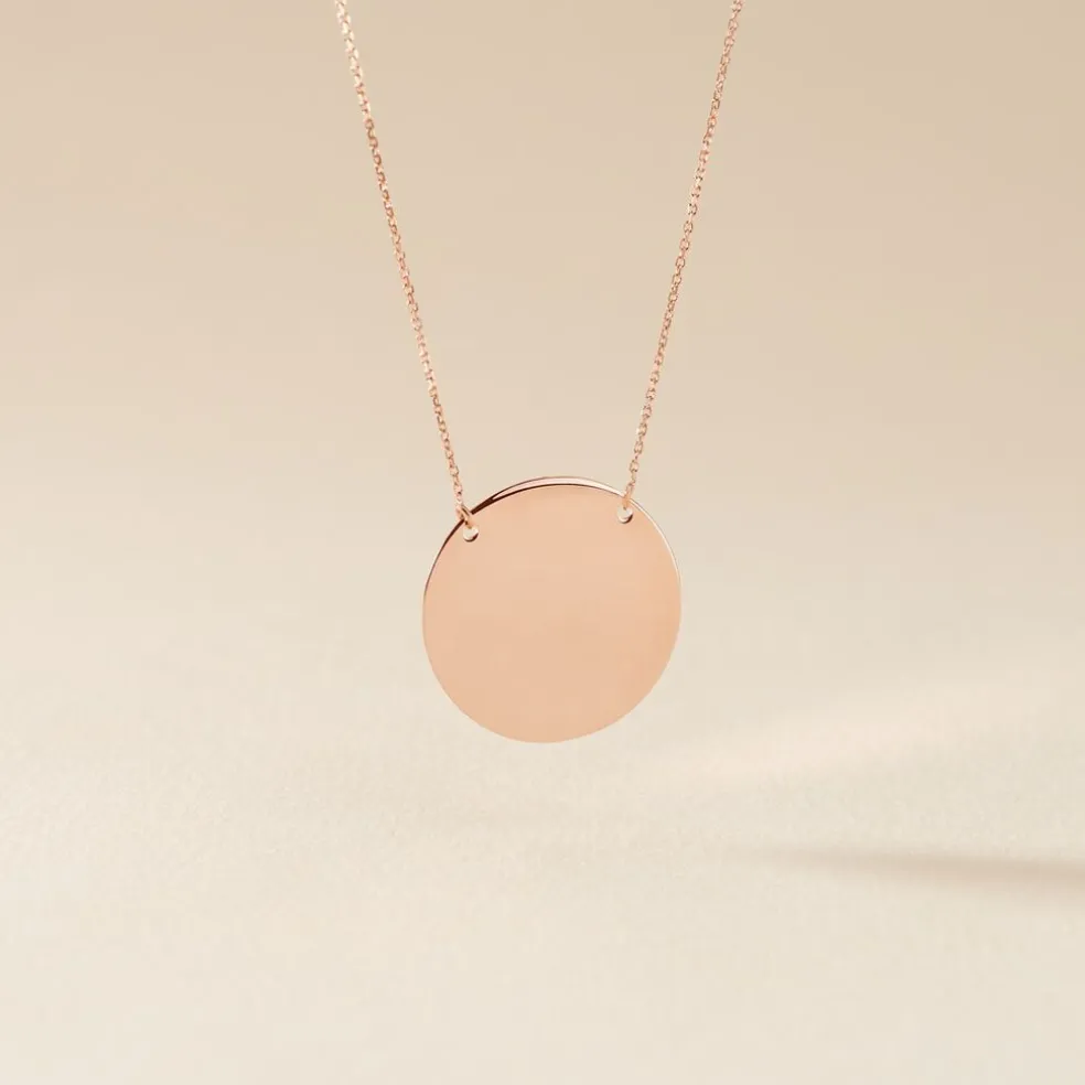 Collier Pastille Gravable Or Rose
